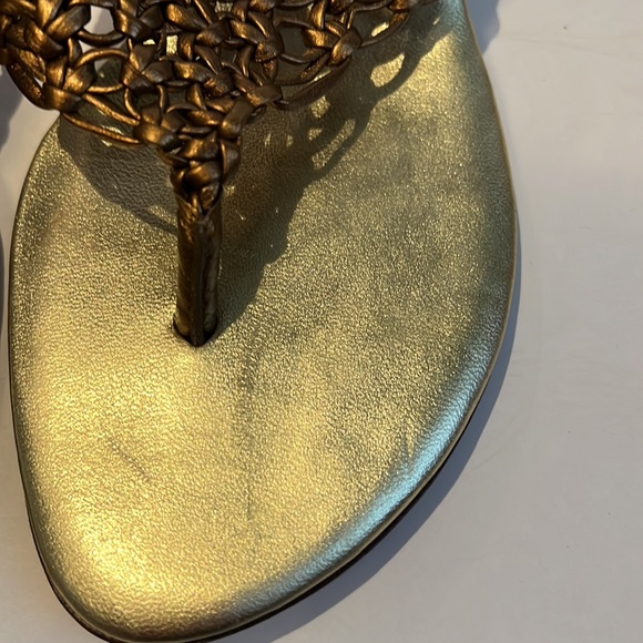 Cole Haan Gold Kitten Heels Sandals‎ Size 8 - Picture 6 of 10